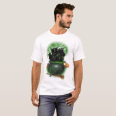 Chat Noir Sorcière T-shirt Halloween (Devant entier)
