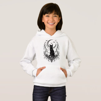 Chat noir sous design gothique et ensorcelé de lun