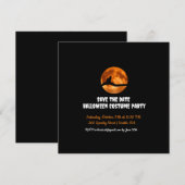 Chat noir sous Orange Lune Halloween Invitation (Devant / Derrière)