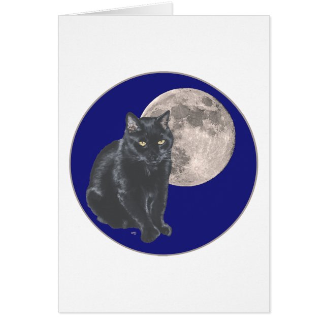 Chat noir sous pleine lune (Devant)