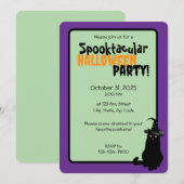 Chat noir Spooktacular Halloween Party Invitation (Devant / Derrière)