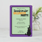 Chat noir Spooktacular Halloween Party Invitation (Debout devant)