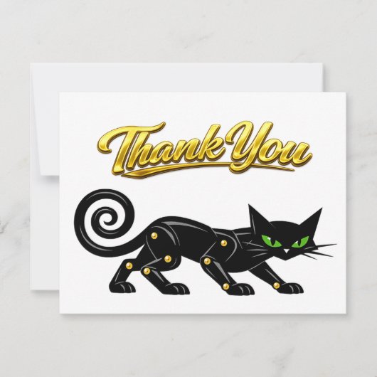 Chat noir steampunk atomique futuriste Merci (Devant)