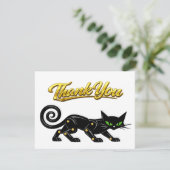 Chat noir steampunk atomique futuriste Merci (Debout devant)