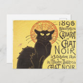 Chat Noir Steinlen Belle Epoque Art Briefkaart (Voorkant / Achterkant)