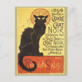 Chat Noir Steinlen Belle Epoque  Art Briefkaart (Voorkant)