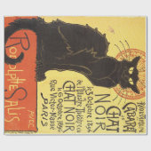 Chat Noir Steinlen Belle Epoque Art Cadeaupapier (Vlak)