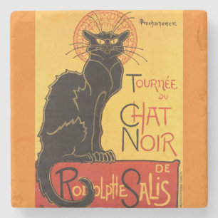 Chat Noir Steinlen Belle Epoque  Art Stenen Onderzetter