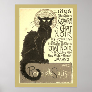 Chat Noir Steinlen Belle Epoque  Sepia Art Poster
