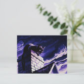 Chat noir sur carte postale Design Chimney (Debout devant)