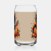 Chat noir sur Citrouille avec Motif de courtepoint (Gauche)