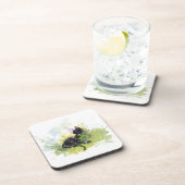 Chat noir sur Dessous de verre en plastique dur en (Côté Droit)