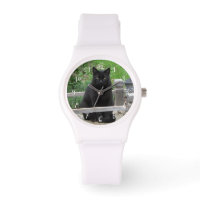 Chat noir sur le pont Montre numérique