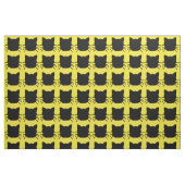 Chat noir sur le tissu jaune d'arrière - plan (Fat Quarter)