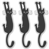 Chat noir suspendu | Funny Stickers de vinyle Kitt (Devant)