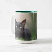 chat noir - tasse de café (Devant gauche)