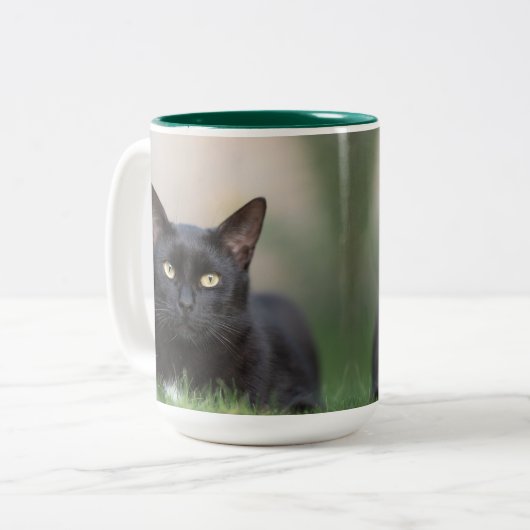 chat noir - tasse de café (Devant gauche)