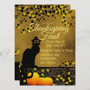 Chat Noir Thanksgiving Kaart