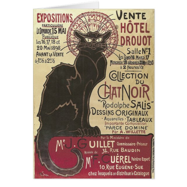  Chat Noir, Vente Hôtel Drouot Steinlen (Voorkant)