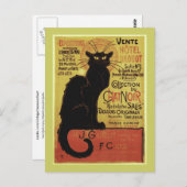  Chat Noir, Vente Hôtel Drouot Steinlen Briefkaart (Voorkant / Achterkant)