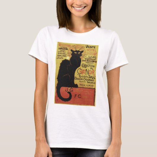  Chat Noir, Vente Hôtel Drouot Steinlen T-shirt (Voorkant)