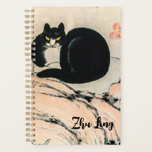 Chat noir vintage et Narcisse par Zhu Ling