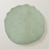 Chat noir Vintage Lino imprimé Coussin rond (Dos)