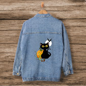 Chat noir violet Citrouille d'Halloween