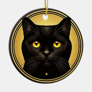 Chat noir Yellow Eyes Ornement