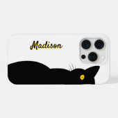 Chat Noir Yeux Dorés Personnalisable (Verso Horizontal)