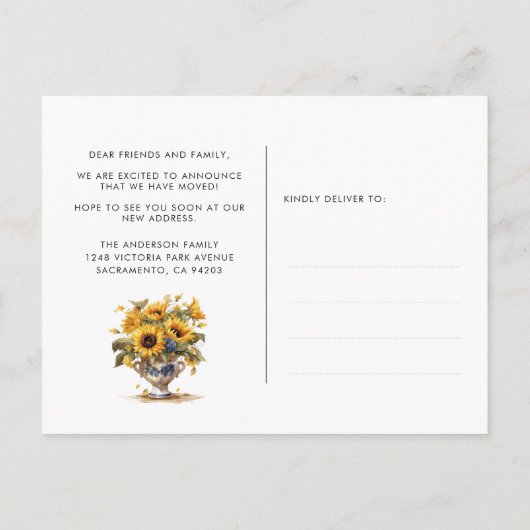 Chat Nous Avons Déménagé Faire-part En Mouvement (Dos)