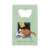 Chat Orange Drôle Ordinateur Portable Vert Travail (Dos)