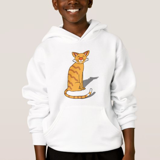 Chat orange musclé hoodie (Devant)