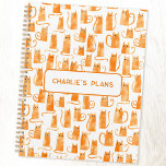 Chat orange personnalisé<br><div class="desc">Amusants petits gingembre orange aquarelle chats. Art original de Nic Squirrell. Modifiez le texte pour personnaliser.</div>