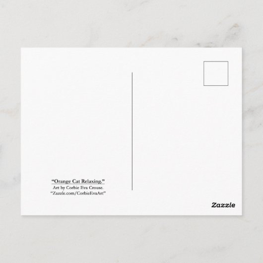 "Chat orange Relaxant." Carte postale (Dos)