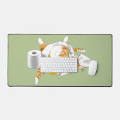 Chat orange roux drôle Papier toilette vert (Clavier et souris)