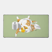 Chat orange roux drôle Papier toilette vert (Recto)