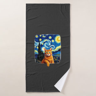 Chat orange selfie Nuit étoilée Maman chat Amoure