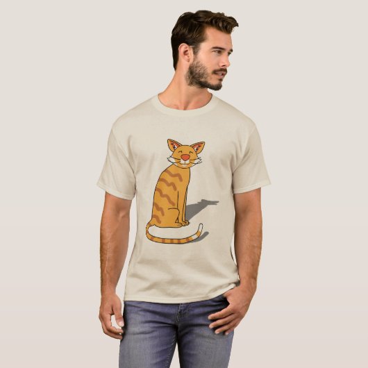 Chat orange, T-shirt pour hommes (Devant entier)