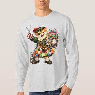 Chat orange vilain dans un T-Shirt kilt en quilt