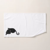 Chat orienté vers le bas sur blanc (Serviette à main)