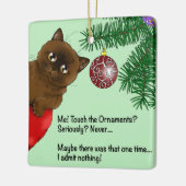 Chat ornement de Noël marron (Gauche)