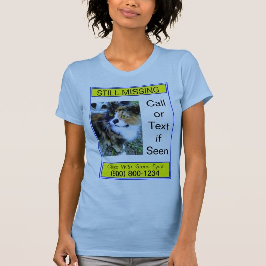 Chat Ou Chien Encore Manquant Sur T-Shirt Bleu Lég (Devant)