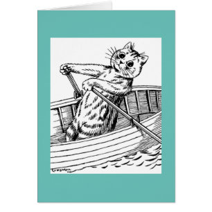Chat pagaie le bateau, Louis Wain
