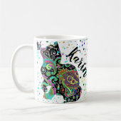 Chat Paisley personnalisé et papillon Coffee Mug (Gauche)