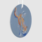 Chat Pastel Orange et Tabby blanc sur Bleu (devant)