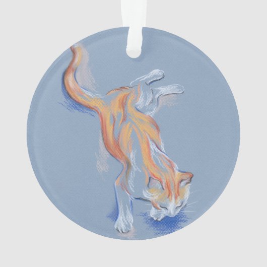 Chat Pastel Orange et Tabby blanc sur Bleu (dos)