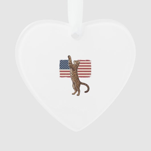 Chat patriotique Drapeau américain Design vectorie (devant)