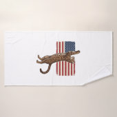 Chat patriotique Drapeau américain Design vectorie (Serviette de bain)