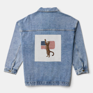 Chat patriotique Drapeau américain Design vectorie